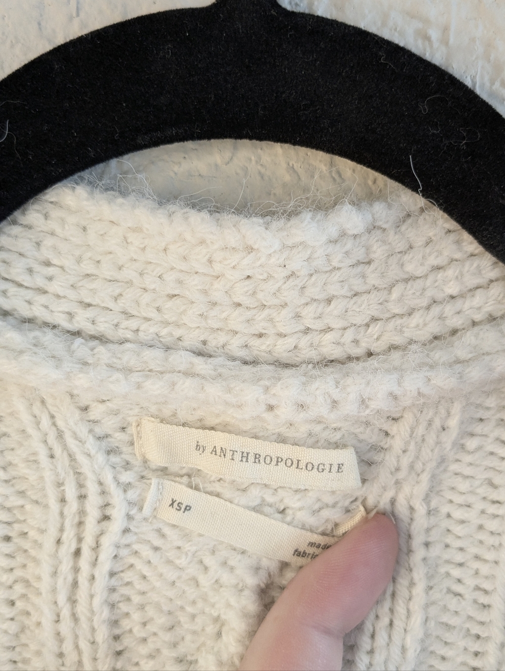 Anthropologie Chunky Cardigan XS/S Cream Long Sleeve Knit Oversized Excellent - Picture 4 of 6